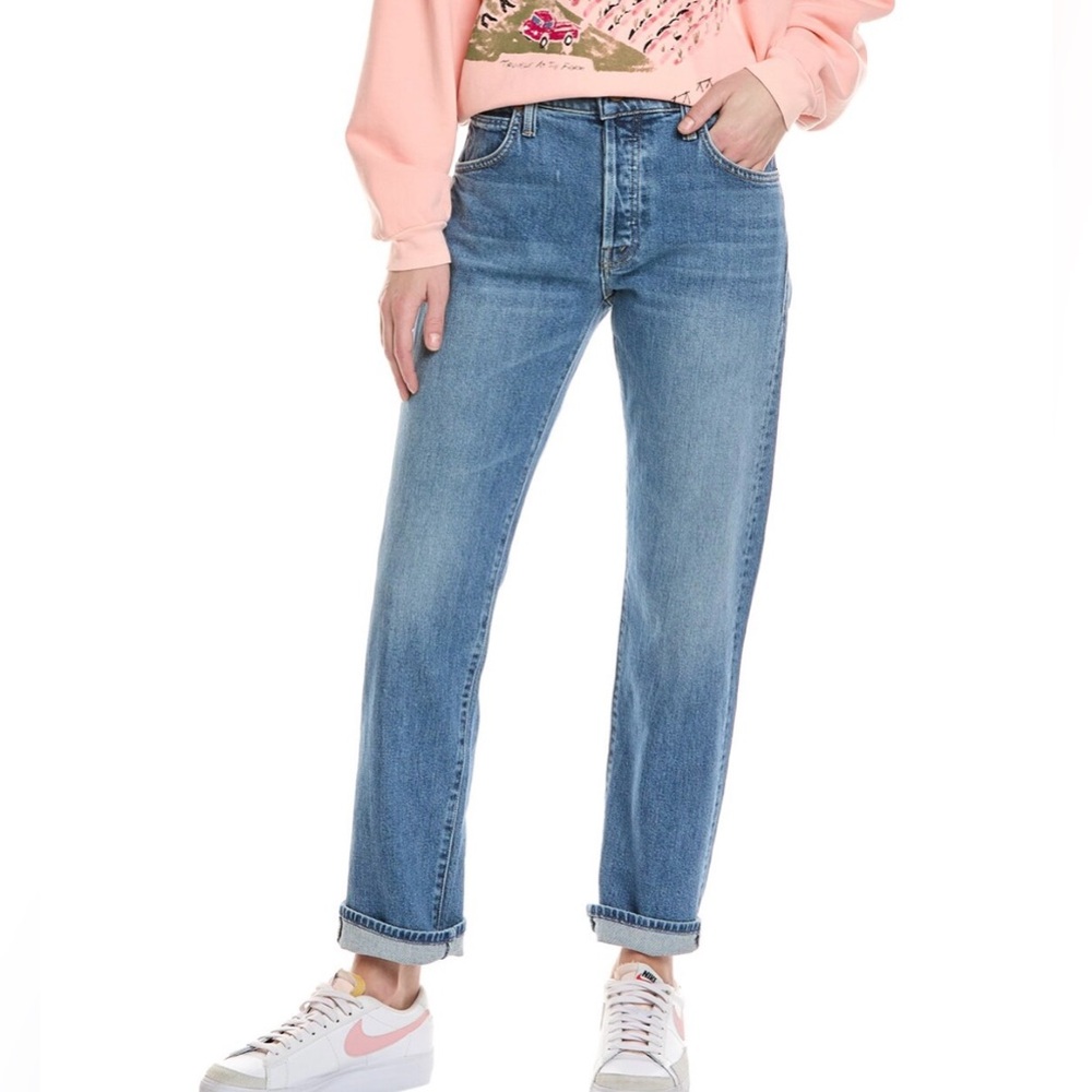 MOTHER mid-rise hiker hover Women's Boyfriend Jeans penny for your thoughts wash